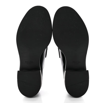 Prada Spazzolato Metal Triangle Logo 50mm Loafers 39.5 Black 5 of 19