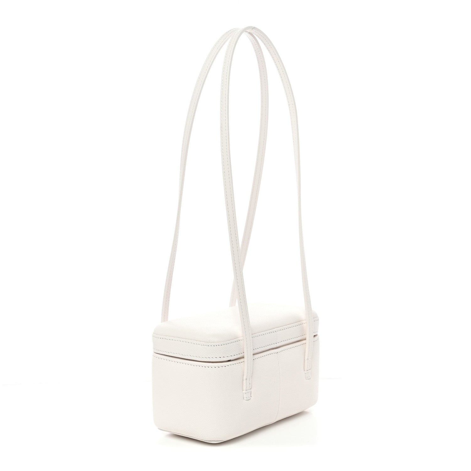 Chanel Shiny Caviar Preppy Coco Long Vanity With Strap White 3 of 11