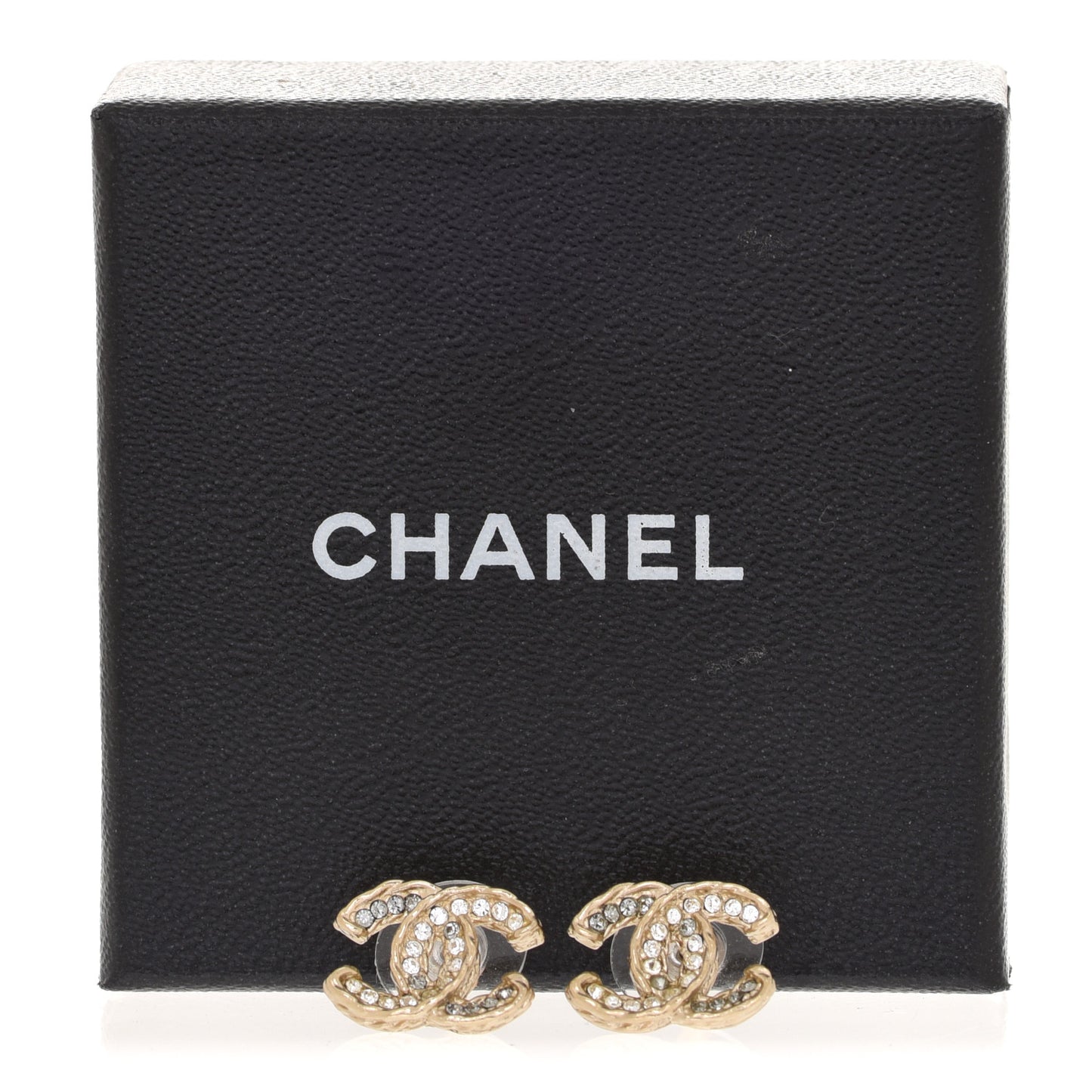 Crystal Mini CC Earrings Gold