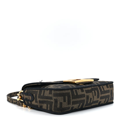 Fendi Fabric Jacquard FF 1974 Mini Baguette Tobacco Moro Black 4 of 12