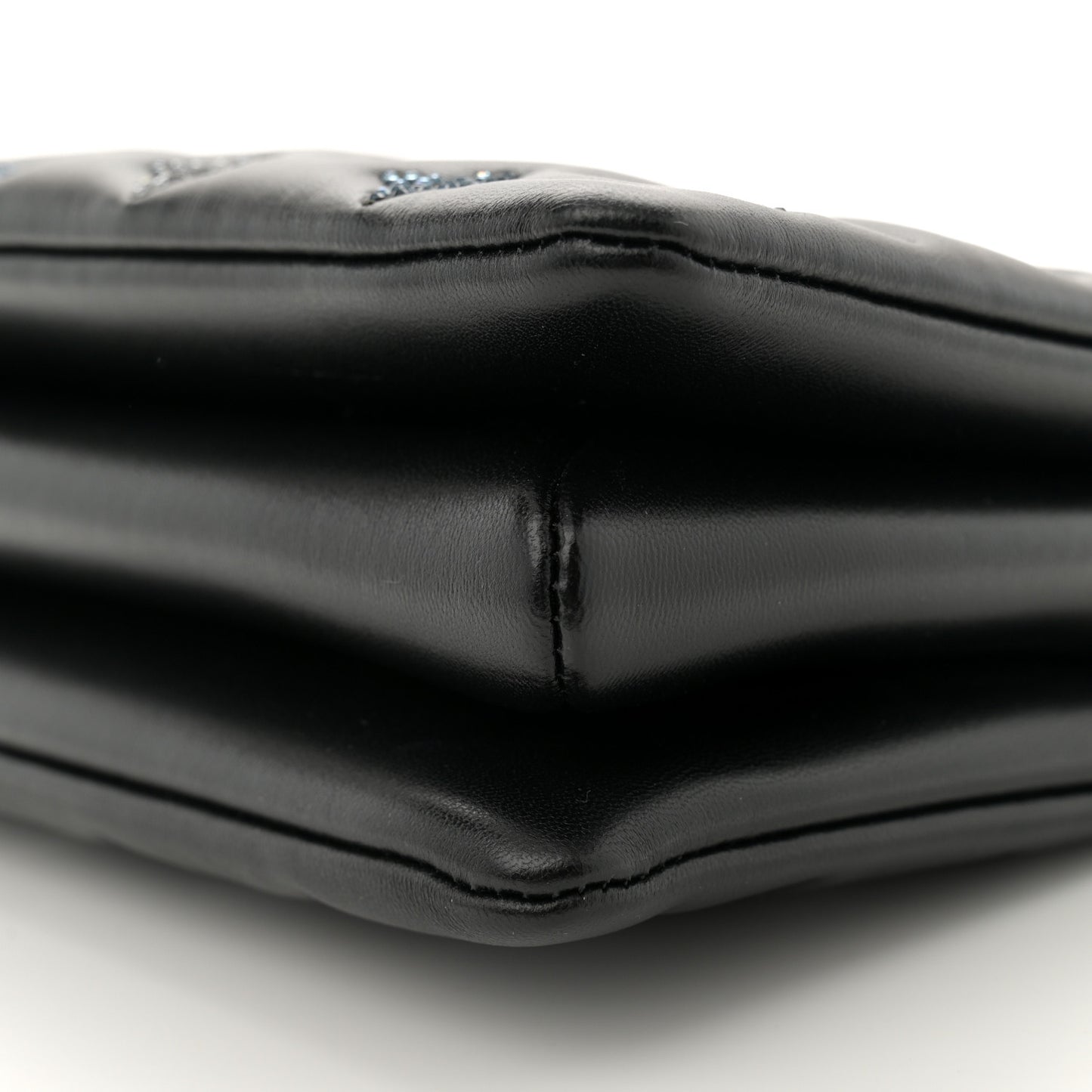 Lambskin Swarovski Crysta Embossed Monogram Coussin BB Black