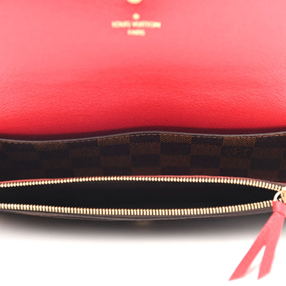 Louis Vuitton Damier Ebene Emilie Wallet Red 4 of 4