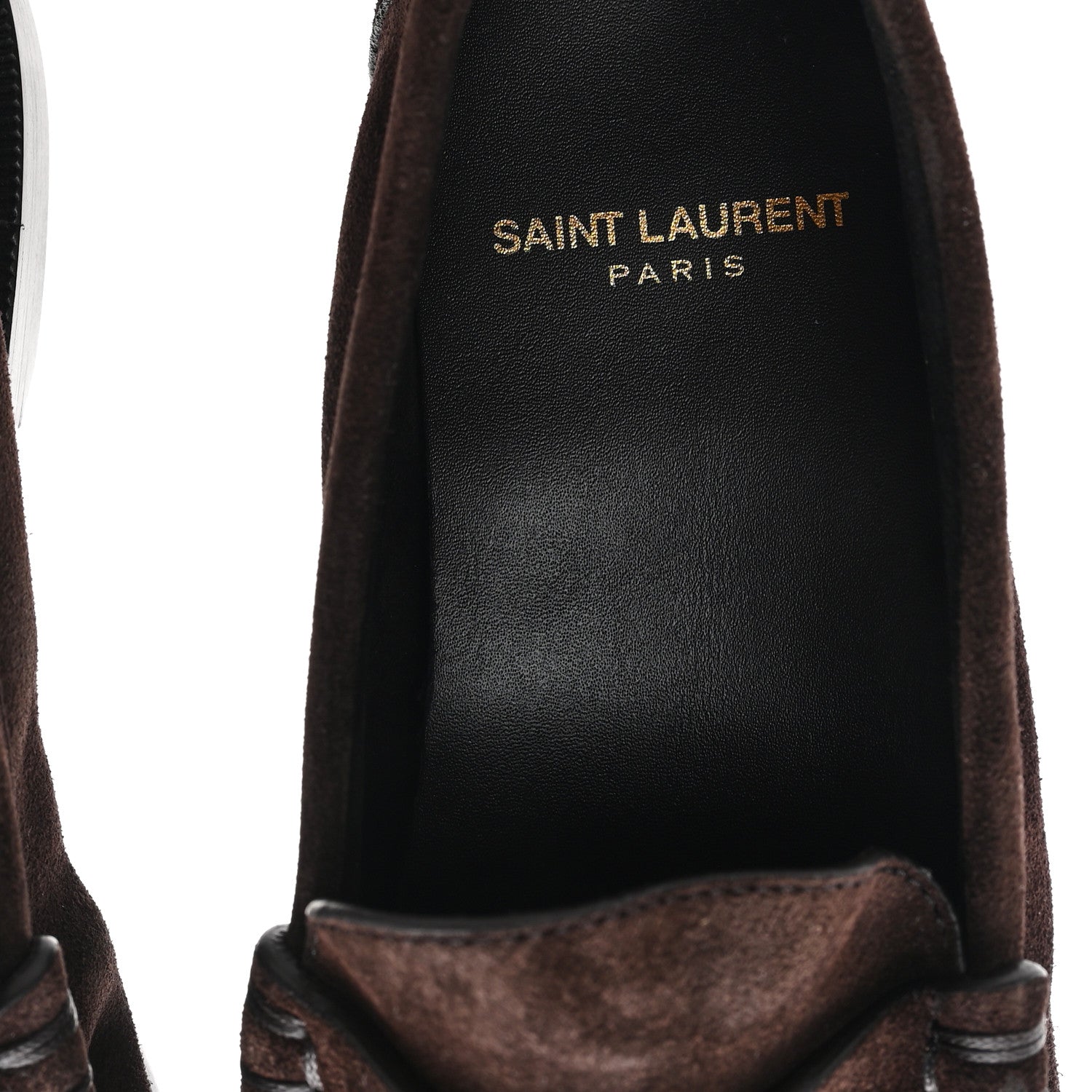 Saint Laurent Suede Le Loafer 15 Penny Slippers 37.5 Dark Chocolate 8 of 10