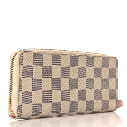 Louis Vuitton Damier Azur Clemence Wallet Rose Ballerine 3 of 7