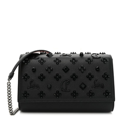 Christian Louboutin Calfskin Spikes Loubinthesky Paloma Clutch Black 1 of 12