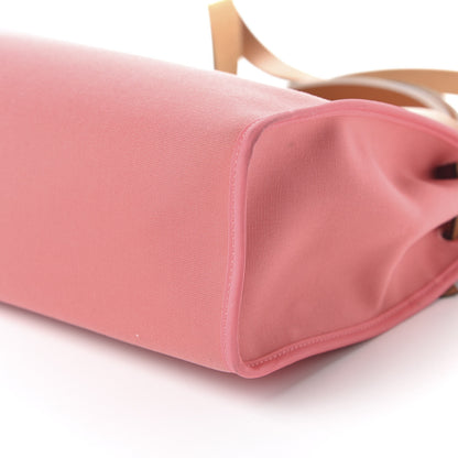 Hermes Vache Hunter Toile Herbag Zip 31 PM Rose Azalee Natural 7 of 9