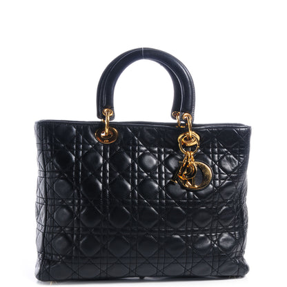 Christian Dior Lambskin Cannage Large Lady Dior Black 1 of 7