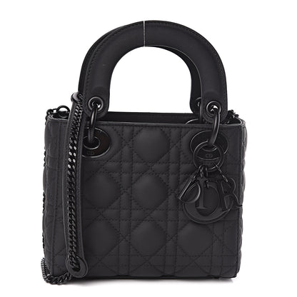Christian Dior Ultra Matte Calfskin Cannage Mini Lady Dior Black 1 of 10