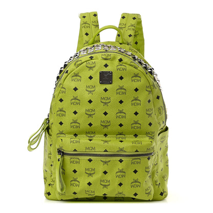MCM Visetos Crown Stud Medium Stark Backpack Green 1 of 10