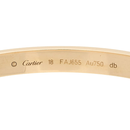 Cartier 18K Yellow Gold LOVE Bracelet 18 6 of 9