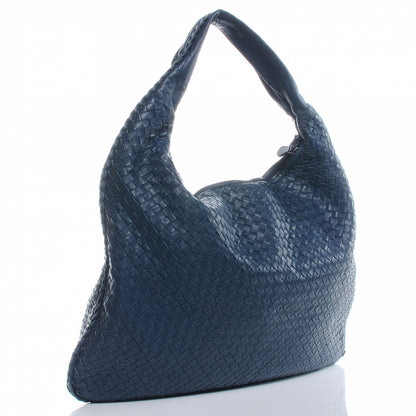 Bottega Veneta Nappa Intrecciato Maxi Veneta Hobo Navy Blue 3 of 11
