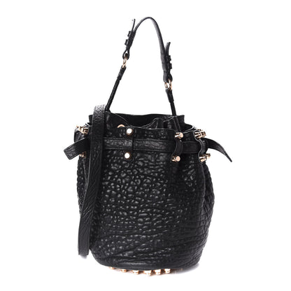 Alexander Wang Pebbled Lambskin Diego Bucket Black Rose Gold Hardware 1 of 10