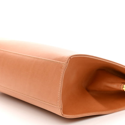 Mansur Gavriel Vegetable Tanned Calfskin Elegant Top Handle Bag Cammello 8 of 8