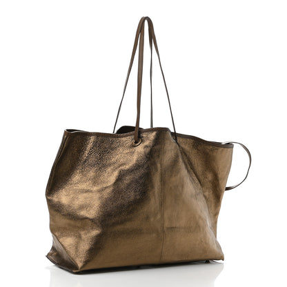 Saint Laurent Metallic Calfskin Large Neo Double Reversible Tote Brown 6 of 15