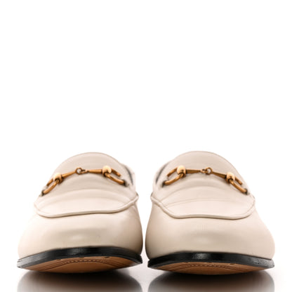 Gucci Lambskin Womens Brixton Horsebit Loafers 37.5 Mystic White 2 of 14