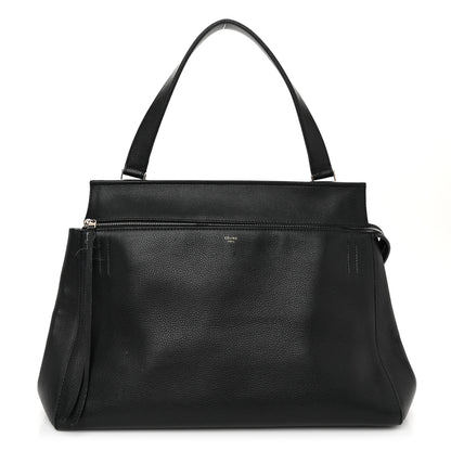 Celine Grained Calfskin Medium Edge Shoulder Bag Black 1 of 12
