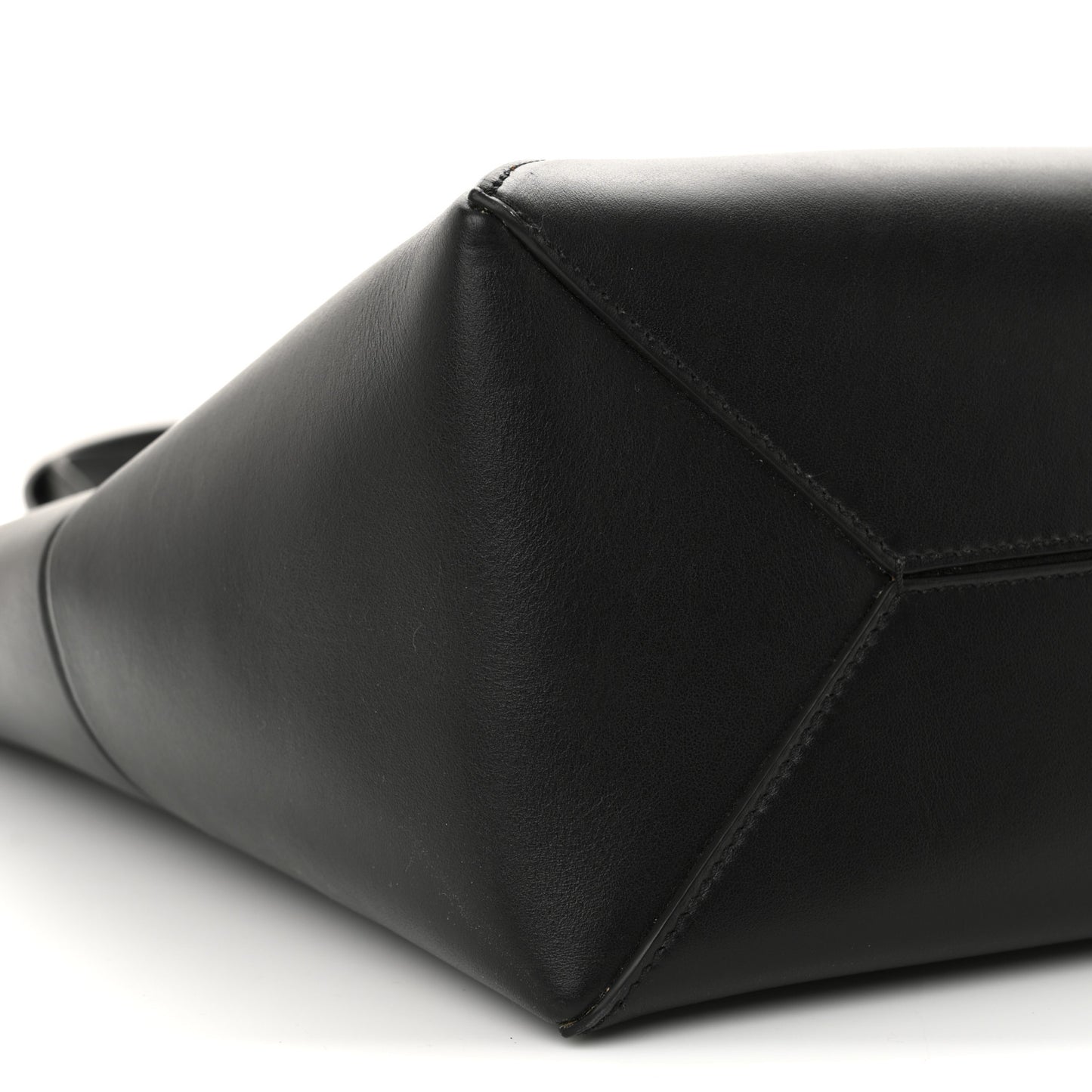 Shiny Calfskin Medium Puzzle Fold Tote Black