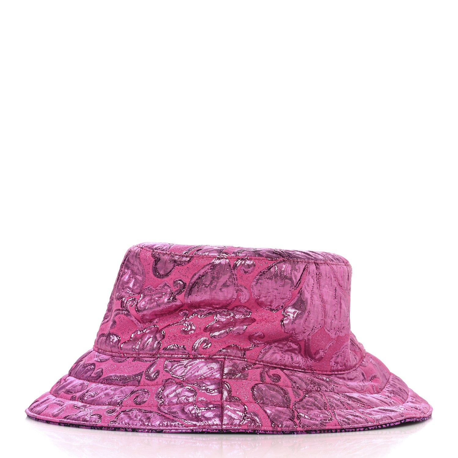 Gucci Canvas Lame GG Monogram Reversible Bucket Hat S Fuxia Pink 3 of 14
