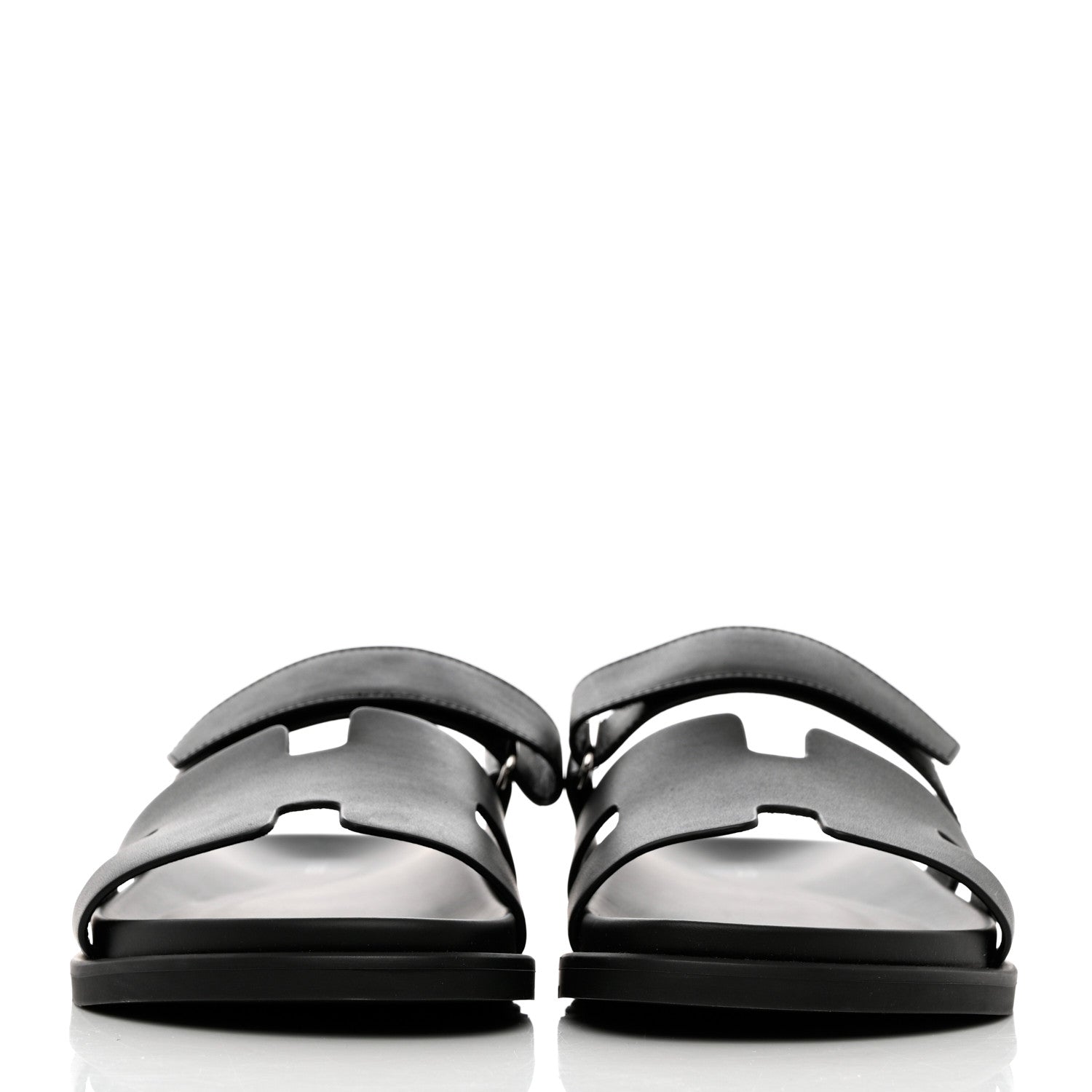 Hermes Calfskin Mens Chypre Sandals 44 Black 2 of 9