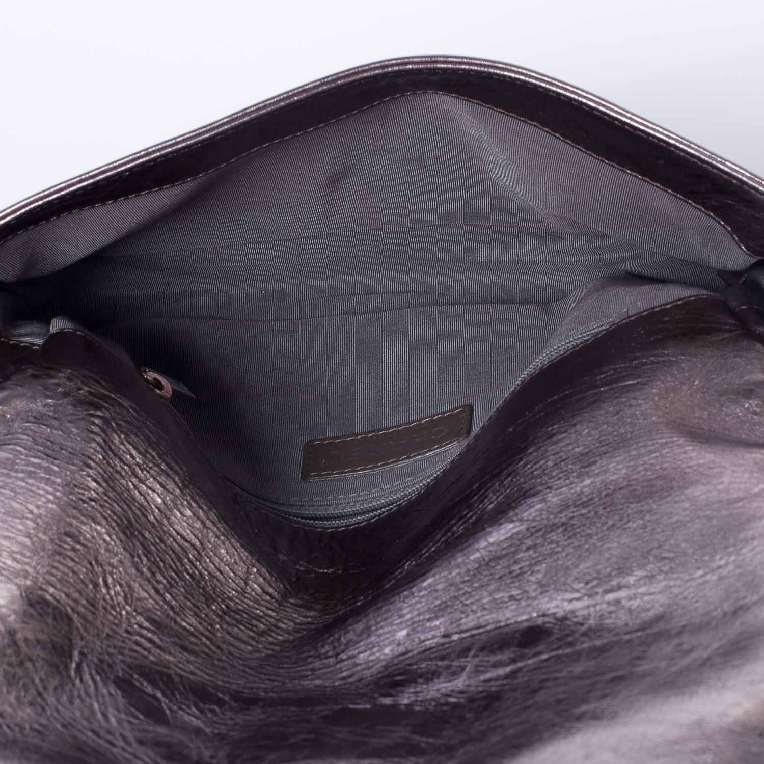 Chanel Leather Modern Chain Flap Bag Dark Silver 8 of 10