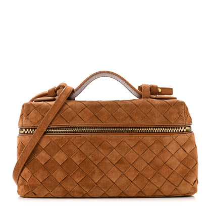 Bottega Veneta Suede Intrecciato Bang Bang Vanity Case Amber 1 of 10