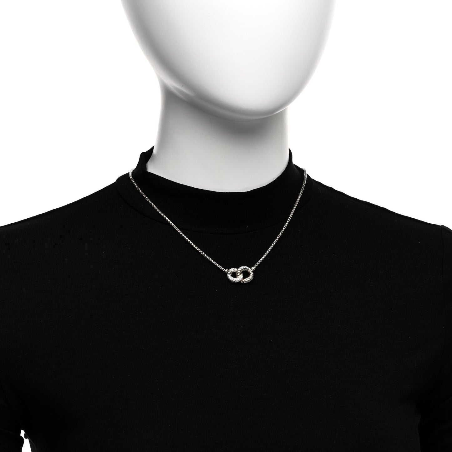 Sterling Silver Diamond Belmont Curb Link Pendant Necklace