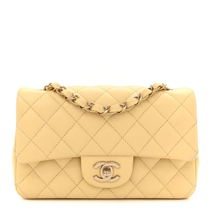 Chanel Lambskin Quilted Mini Rectangular Flap Light Yellow 1 of 13