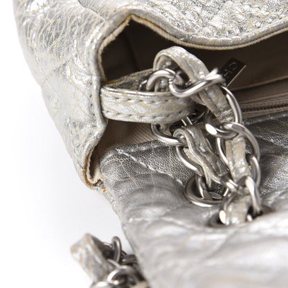 Chanel Calfskin Mirror CC Crackled Flap Silver 12 of 13