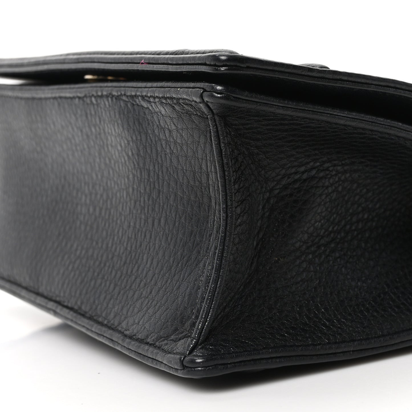 Grained Calfskin Small Diorama Flap Bag Black