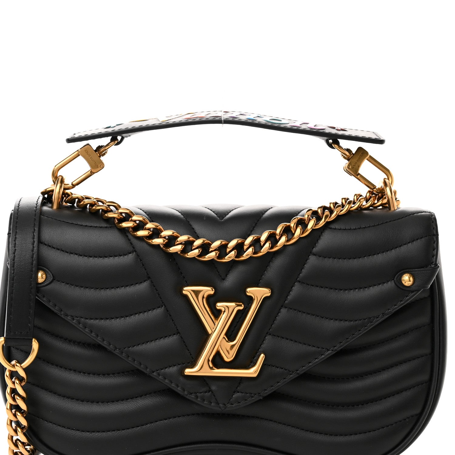 Louis Vuitton Calfskin New Wave Chain MM Black 8 of 14