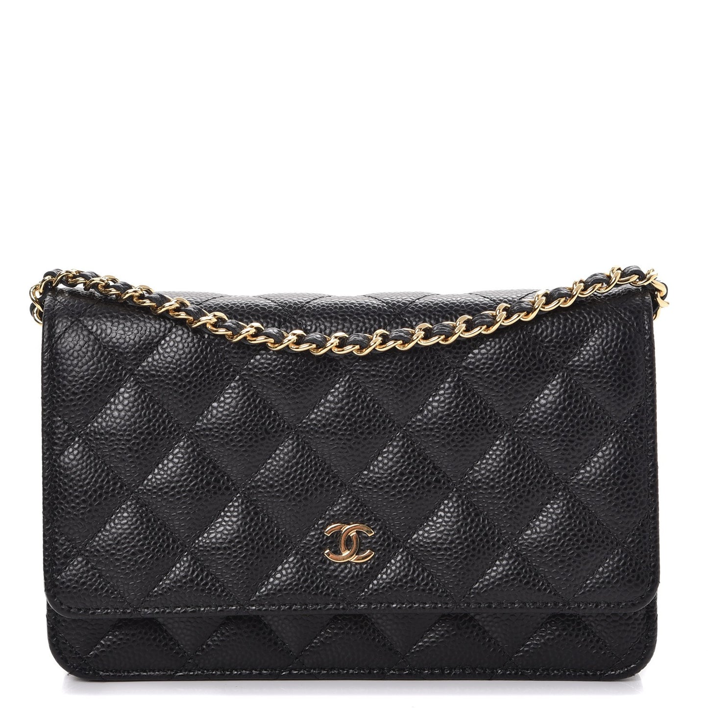Caviar Quilted Wallet On Chain WOC Black