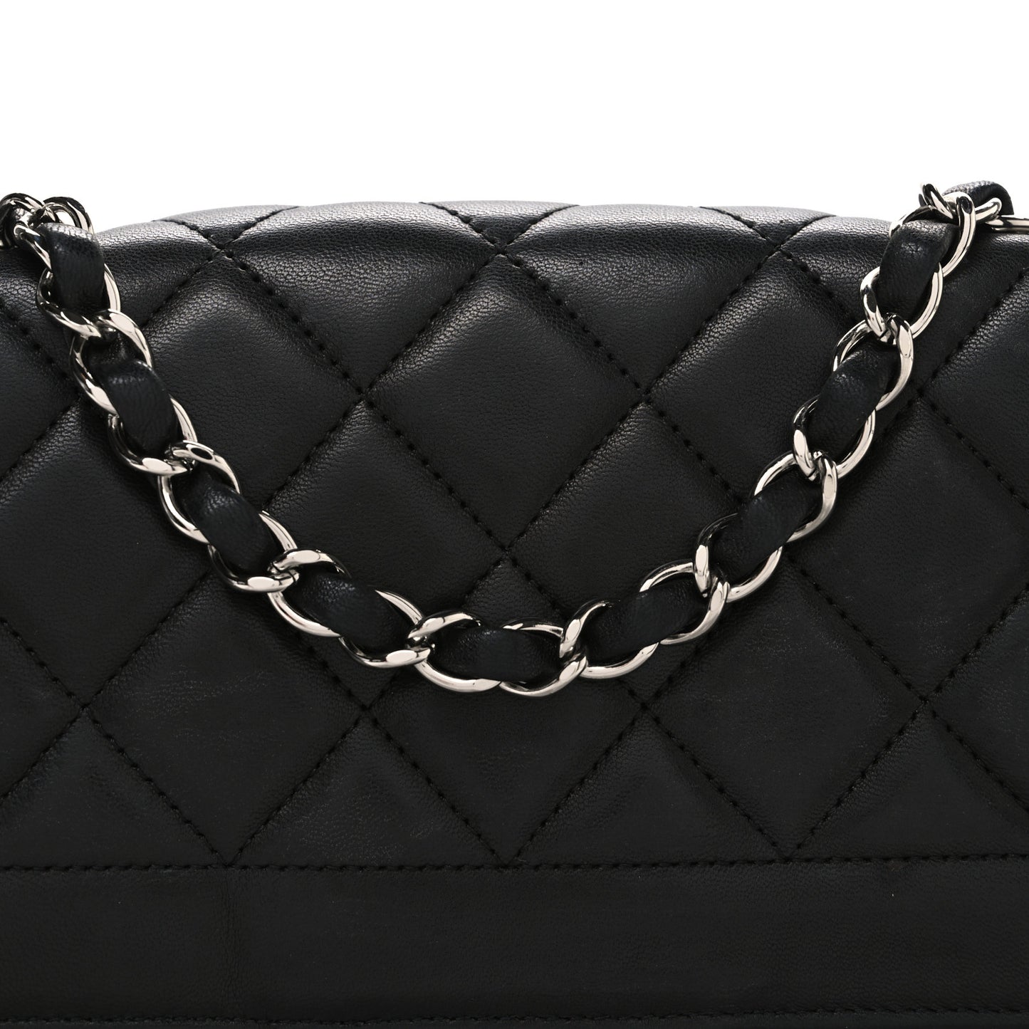 Lambskin Quilted Medium Coco Rider Flap Black