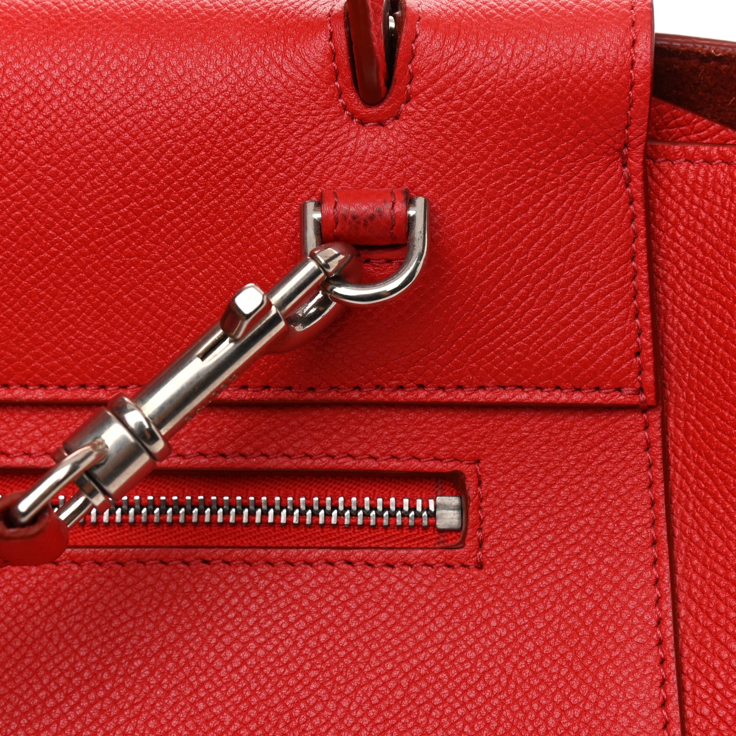 Baby Grained Calfskin Micro Belt Bag Coquelicot