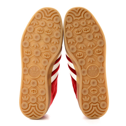Gucci X ADIDAS Softy Velvet Suede Madeira Demetra Mens Gazelle Sneakers 8.5 Vulcanic Red Off White Hibiscus Red 5 of 8