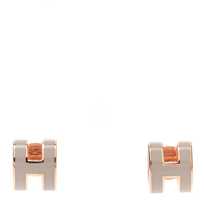 Hermes Rose Gold Lacquered Mini Pop H Earrings Marron Glace 1 of 5