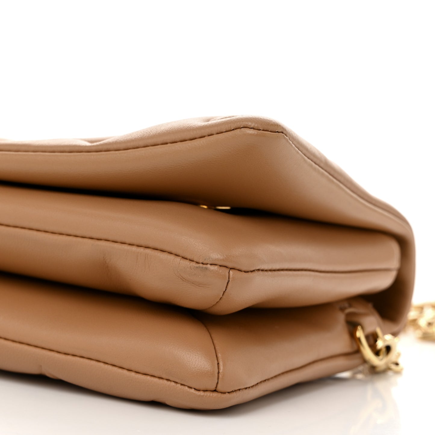 Lambskin Embossed Monogram Pochette Coussin Camel