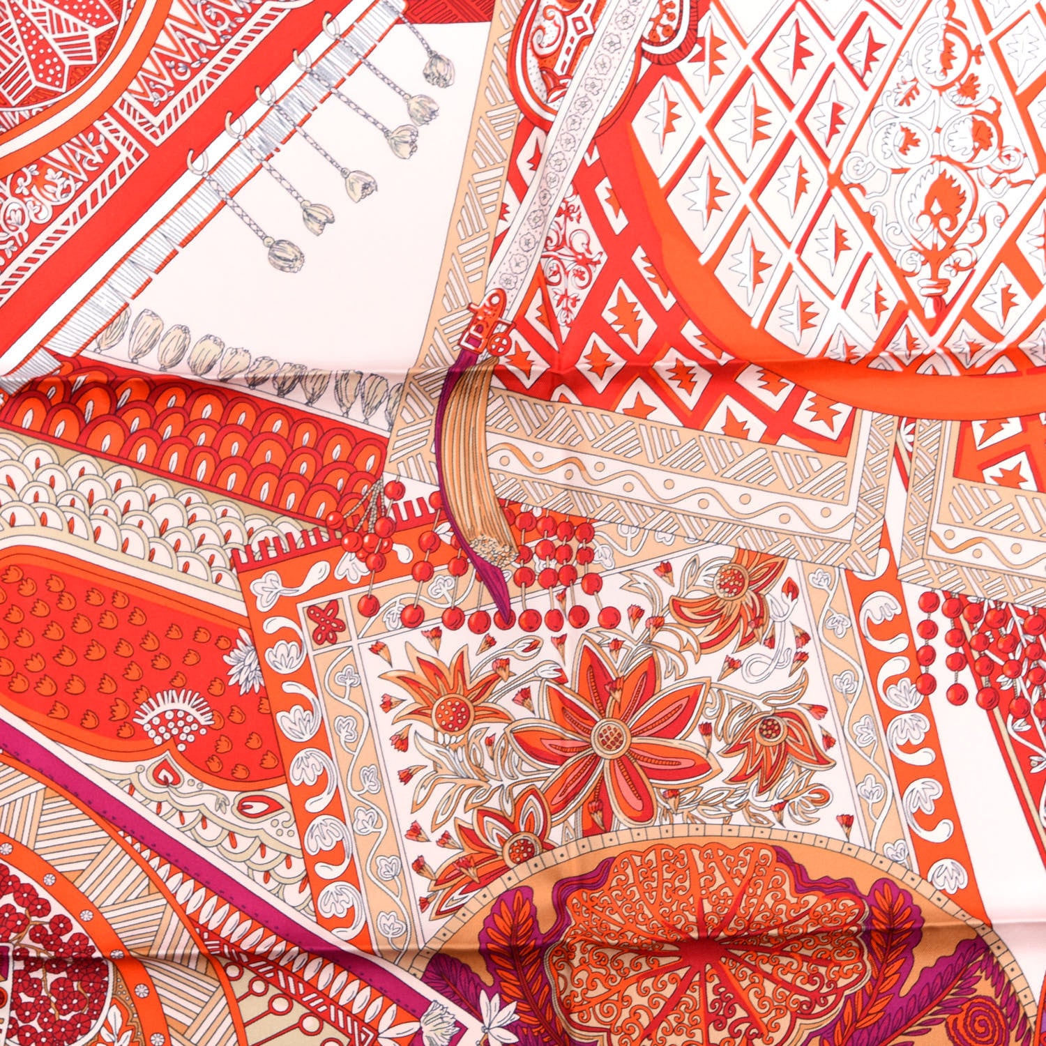 Hermes Silk Tapis De Selle Scarf 90 Rose Pale Rouge Mauve 3 of 3