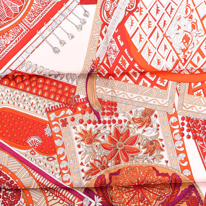 Hermes Silk Tapis De Selle Scarf 90 Rose Pale Rouge Mauve 3 of 3