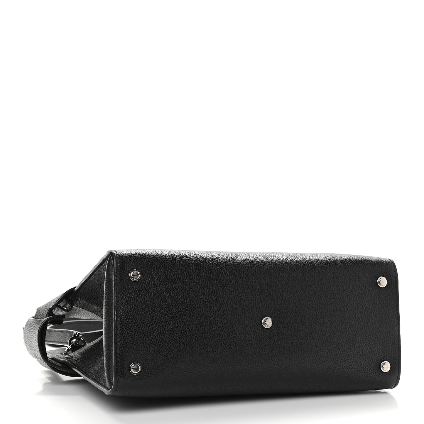 Grained Calfskin Small Horizon Satchel Black