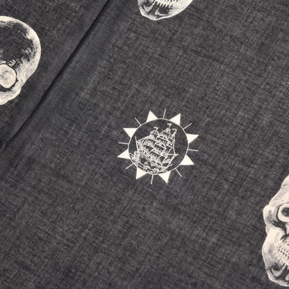 Alexander McQueen Silk Chiffon Skull Tattoo Scarf Black Ivory 6 of 8