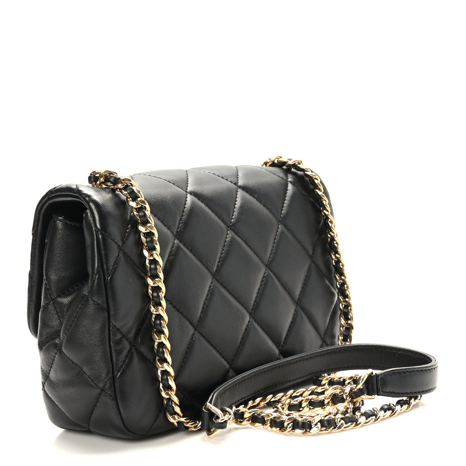 Chanel Lambskin Quilted Mini Flap Black 3 of 9