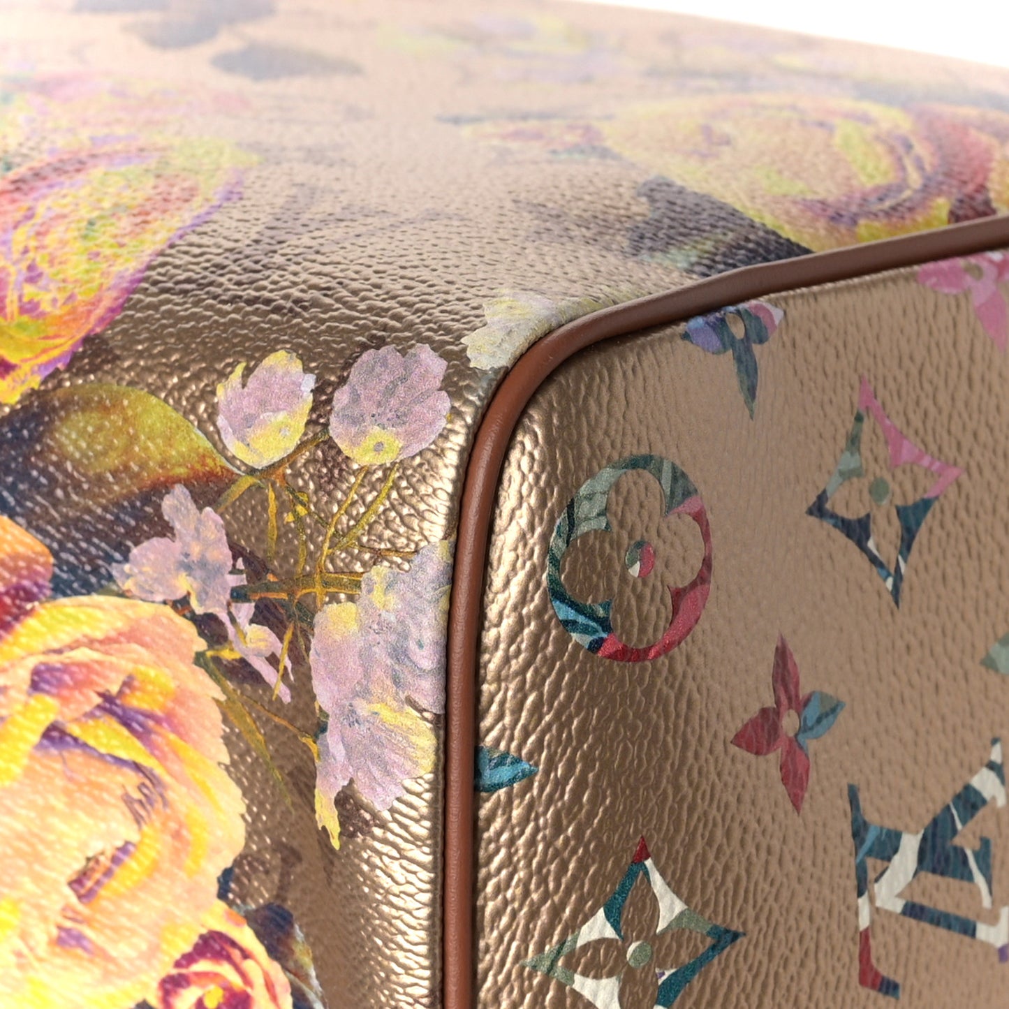 Metallic Monogram LV Garden Keepall Bandouliere 45 Gold