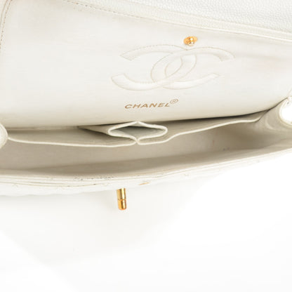Chanel Caviar Quilted Medium Double Flap White 6 of 14