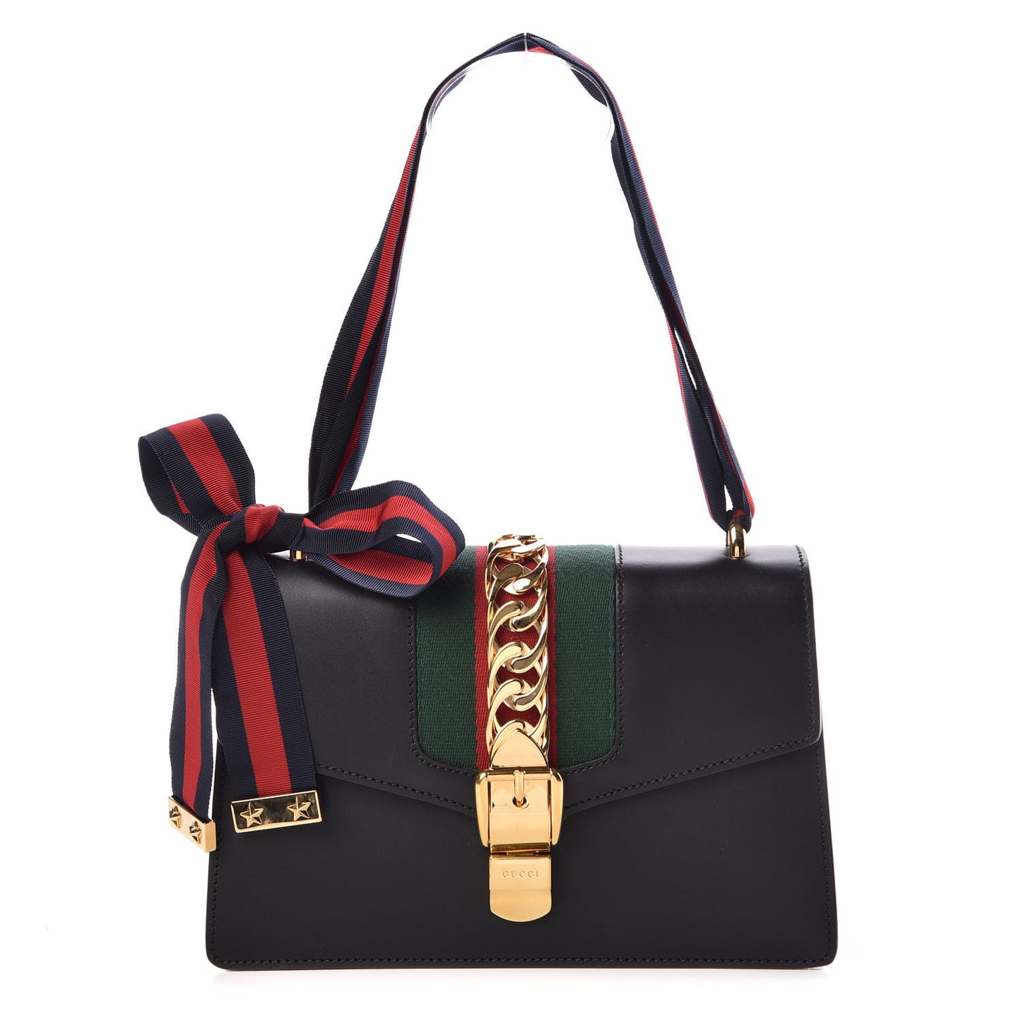 Calfskin Small Sylvie Shoulder Bag Black