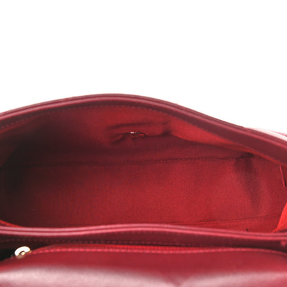 Chanel Grained Calfskin Stitched Chevron Medium Chic Top Handle Flap Red 5 of 10