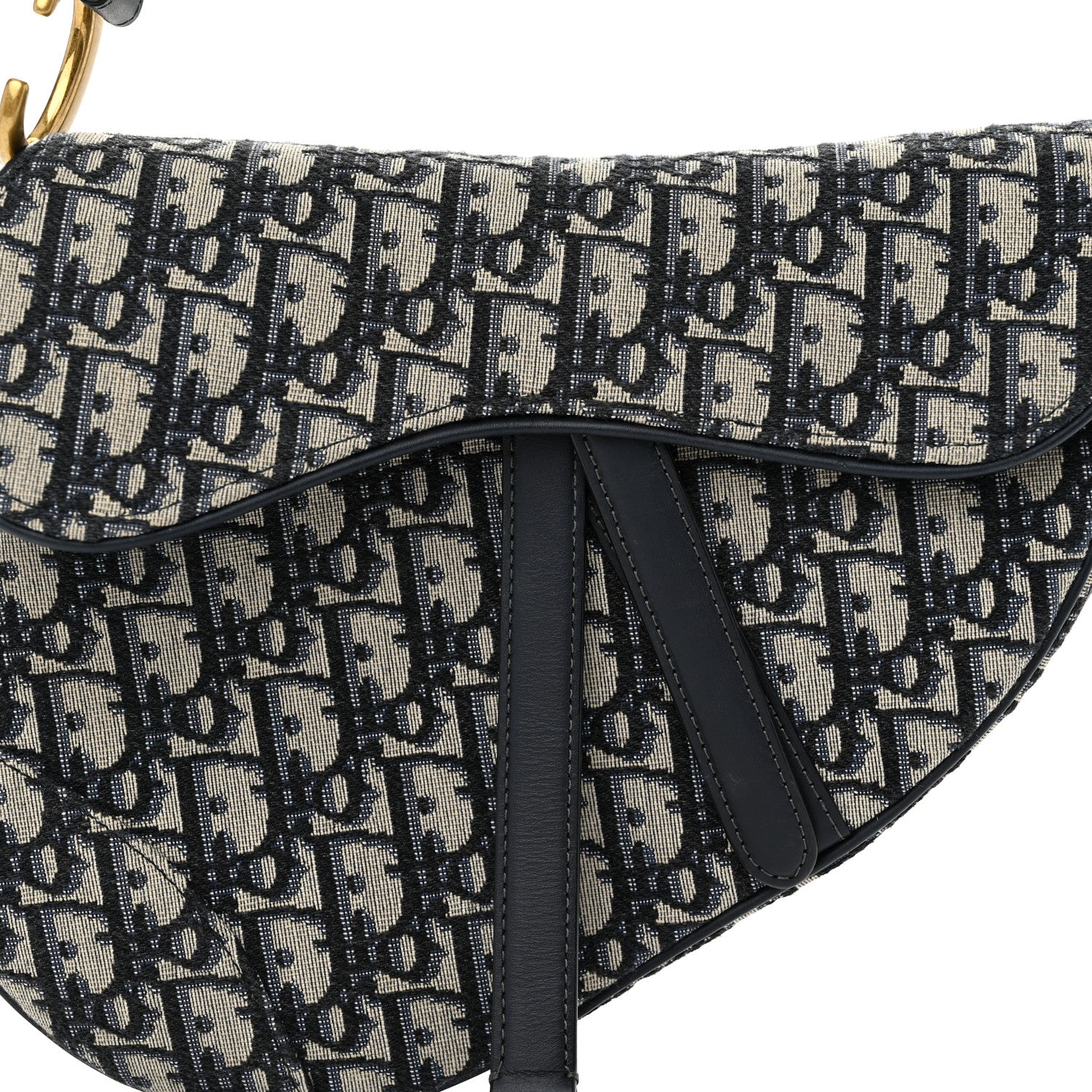 Christian Dior Oblique Saddle Bag Blue 8 of 11