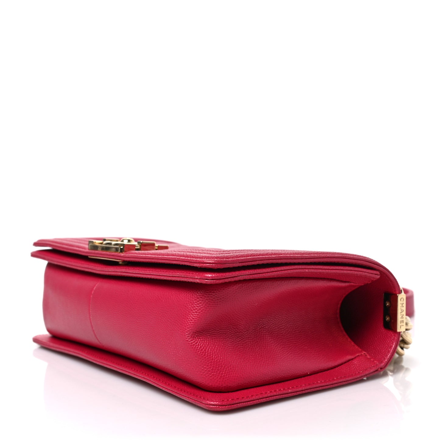 Caviar Quilted Medium Boy Flap Fuchsia