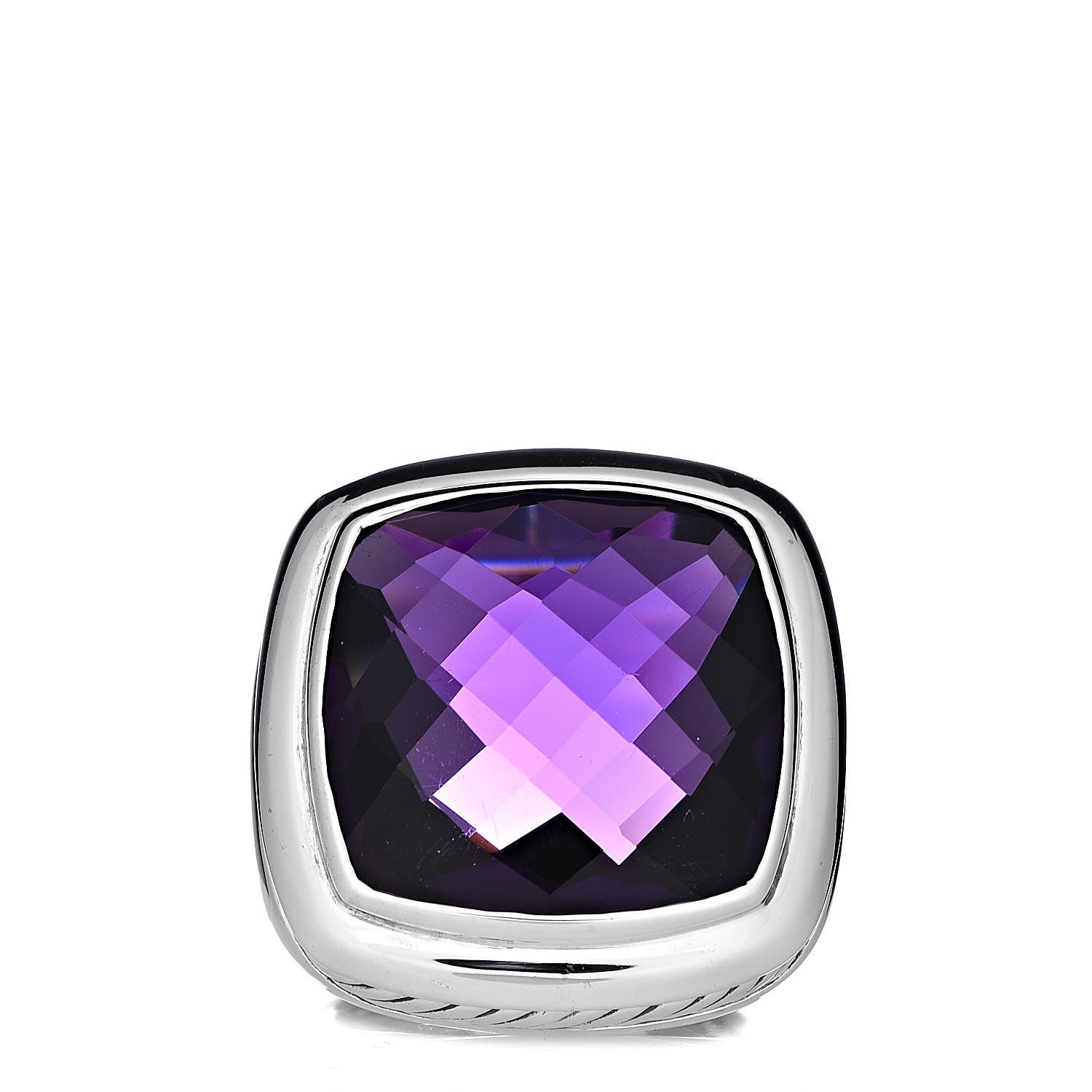 David Yurman Sterling Silver Amethyst 20mm Albion Statement Ring 52 6 1 of 5
