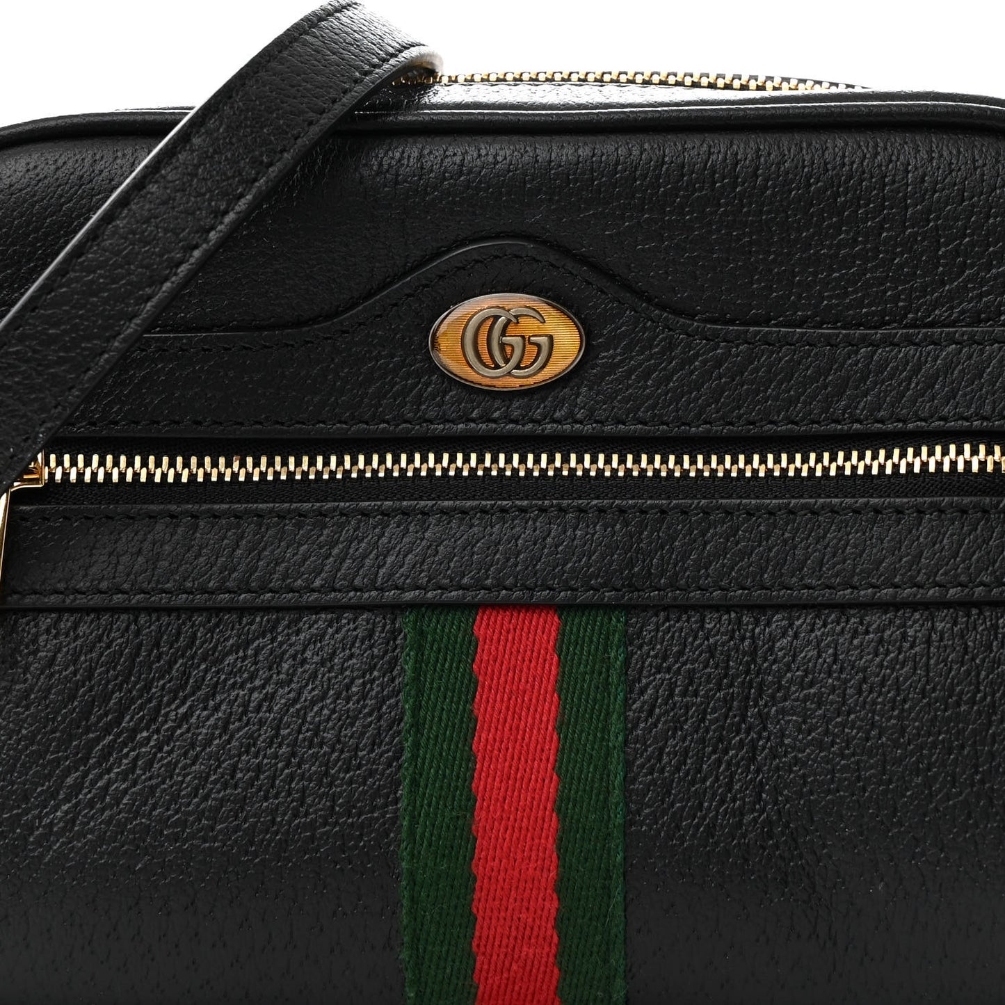 Calfskin Web Mini Ophidia Shoulder Bag Black
