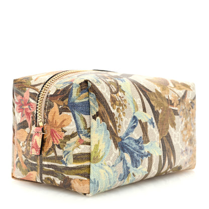 Gucci GG Supreme Monogram Water Flora Small Ophidia Cosmetic Case Beige White Multicolor 3 of 7